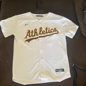 Nike Athletics White Button-Up Jersey